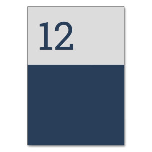Numéro De Table Typographie minimaliste moderne Marine gris bleu