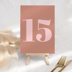 Numéro De Table Typographie moderne Gras Terracotta et Mariage ros