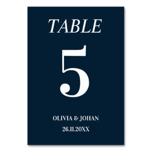 Numéro De Table Typographie tout simplement élégante Marine Mariag