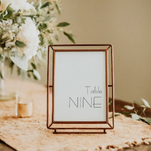 Numéro De Table Typographie Vintage minimaliste noir blanc NEUF