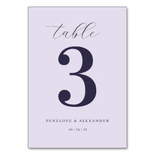 Numéro de table typographique Navy élégant