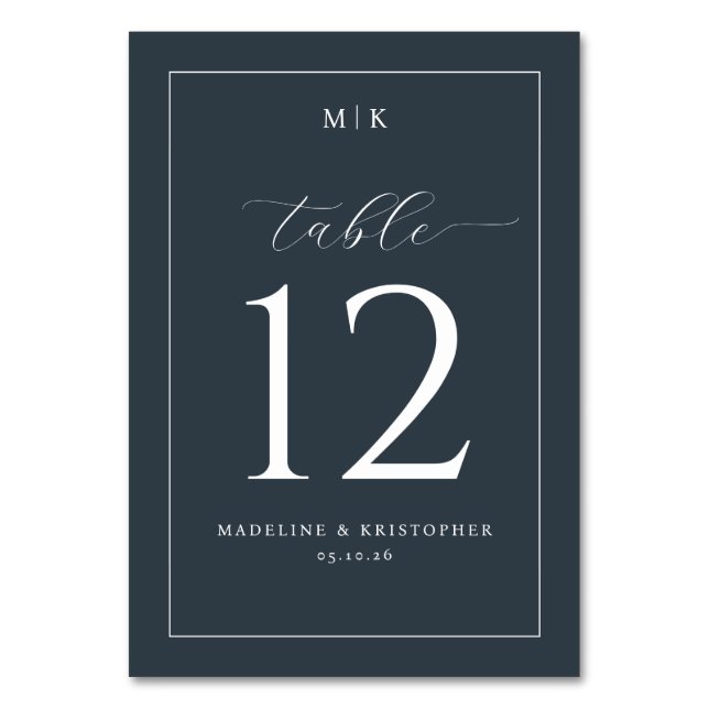 Numéro de table typographique Navy élégant (Par défaut)