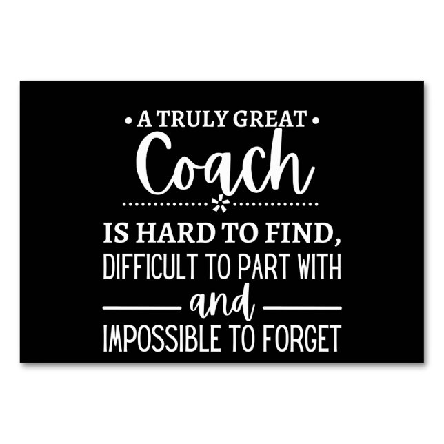 Numéro De Table Un Vraiment Grand Entraîneur est difficile à trouv (Devant)