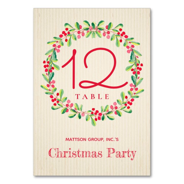 Numéro De Table Vacances de Noël Holly et Berries (Par défaut)