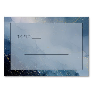 Numéro De Table Vagues Abstraites Bleu Sérénité