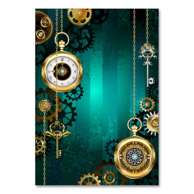 Numéro De Table Veille bijoux Steampunk sur un Arrière - plan vert (Par défaut)