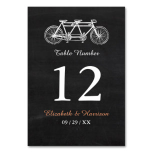 Numéro De Table Vélo Tandem Sur Mariage Chalkboard