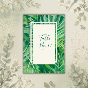 Numéro De Table vert émeraude mariage tropical