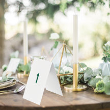numéro de table verte