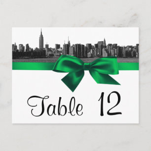 Numéro de table verte NYC large Skyline Etted BW