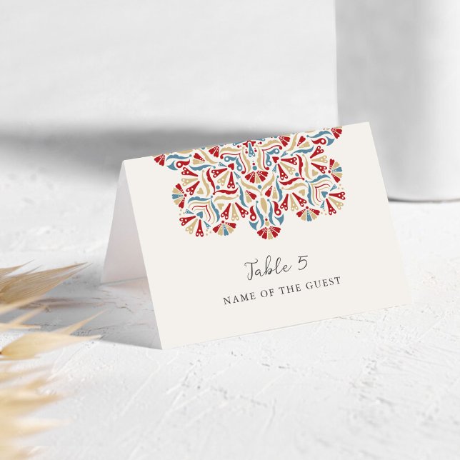 Numéro De Table Vibrant Floral Delight Mandala Wedding Place Card  (Créateur téléchargé)