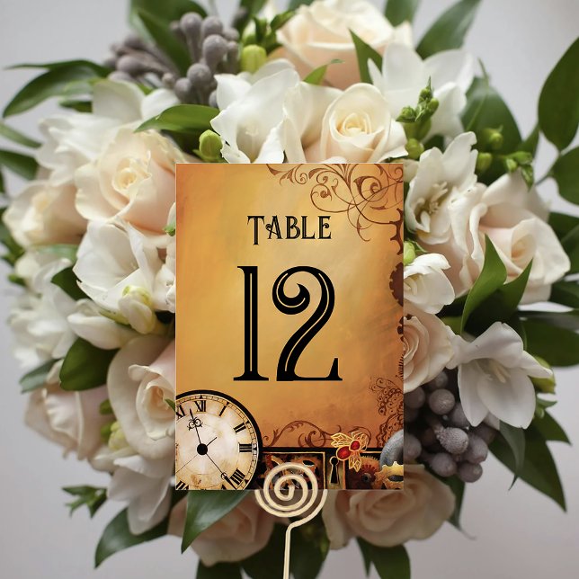 Numéro De Table Victorian Steampunk Elegance Mariage (Créateur téléchargé)