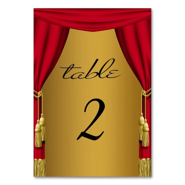 Numéro De Table Vidéo Thème rideaux Or (Par défaut)