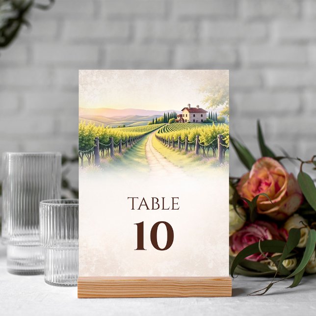 Numéro De Table Vignoble romantique Rustique Mariage Numéro de tab (Créateur téléchargé)
