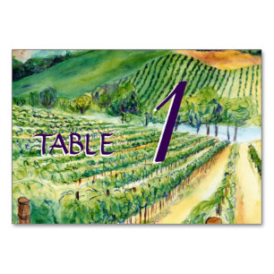 Numéro De Table Vignoble Vineyard Art Custom Wine Number Table Car