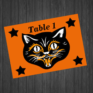 Numéro De Table Vintage classique Halloween noir chat visage crocs