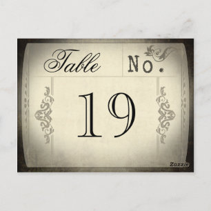 Numéro de table vintage du Mariage de billets