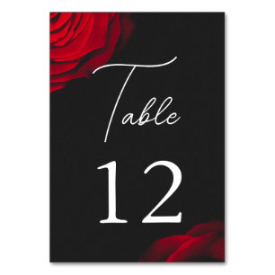 Numéro De Table Vintage écarlate rouge rose pétale mariage