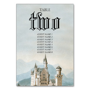 Numéro De Table Vintage Fairytale Castle Rustic Forest Mariage