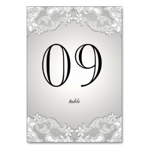 Numéro De Table Vintage Floral Design gris argent