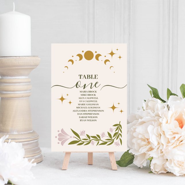 Numéro De Table Vintage Mariage botanique mystique (Créateur téléchargé)