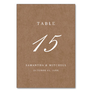 Numéro de table Vintage minimaliste Rustique