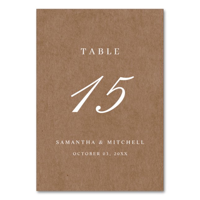 Numéro de table Vintage minimaliste Rustique (Par défaut)