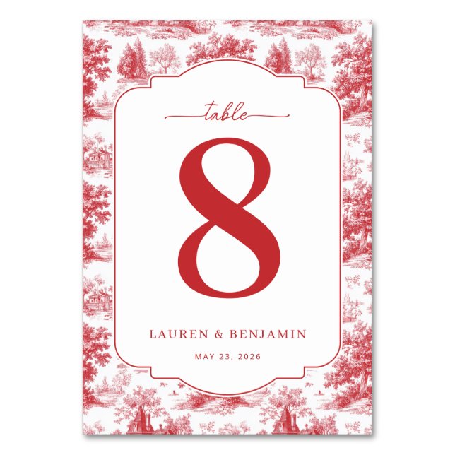 Numéro De Table Vintage Scarlet Château Wedding (Par défaut)
