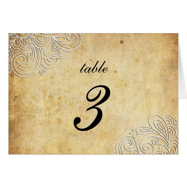 Numéro de table vintage Swirl (Devant Horizontal)
