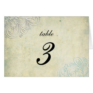 Numéro de table vintage Turquoise Swirl Mariage da