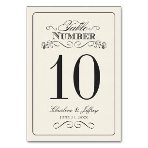Numéro De Table Vintage White Elegant Wedding Numéro de tableau WT