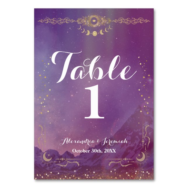 Numéro De Table Violet Sky Gold Moon (Par défaut)