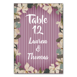 numéro de table Violettes Vintage