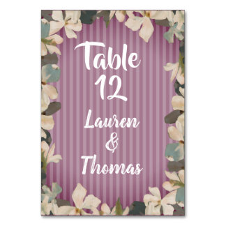numéro de table Violettes Vintage