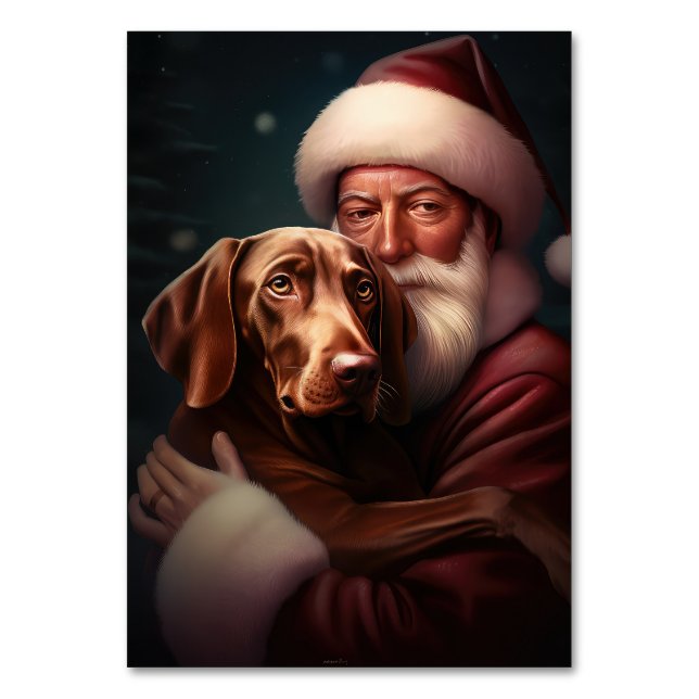 Numéro De Table Vizsla avec Noël Festif du Père Noël (Par défaut)