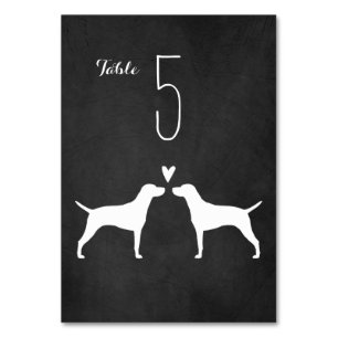 Numéro De Table Vizsla Silhouettes Mariage Réception Chien race