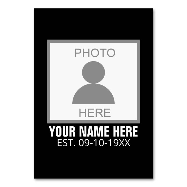 Numéro De Table Votre photo ici Nom et âge (Par défaut)