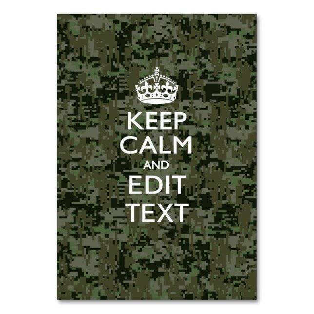 Numéro De Table Votre propre texte Camo numérique Woodland Gardez  (Par défaut)