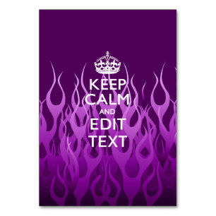 Numéro De Table Votre texte sur Garder le calme sur Purple Racing
