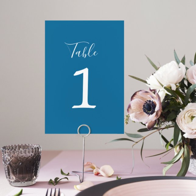 Numéro De Table Vrai Simplicité 1 Mariage Hiver Bleu Numéro de tab (Créateur téléchargé)