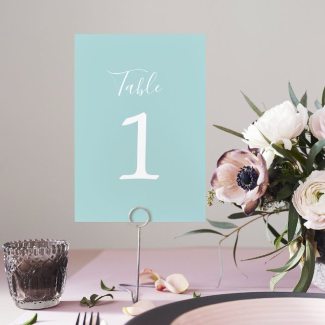 Numéro De Table Vrai Simplicité 1 Mariage Ocean Mist Numéro de tab (Créateur téléchargé)