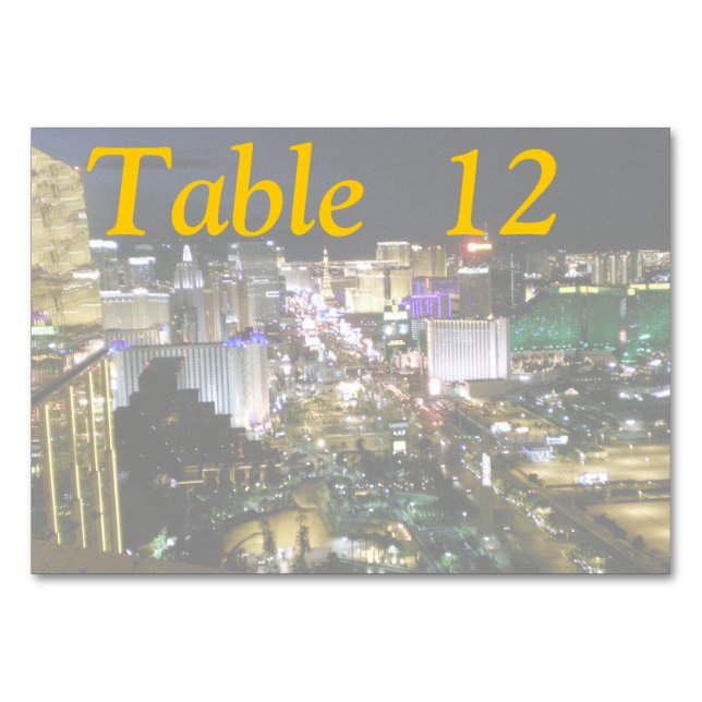 Numéro De Table Vue aérienne du boulevard Las Vegas (Devant)