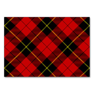 Numéro De Table Wallace tartan rouge noir plaid