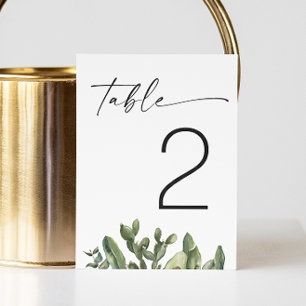 Numéro De Table Watercolor cactus verdure mariage de script modern