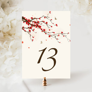 Numéro De Table Watercolor Cherry Blossoms Floral Numéro de tablea