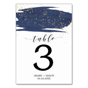 Numéro De Table Watercolor Marine et Gold Mariage Numéro de tablea
