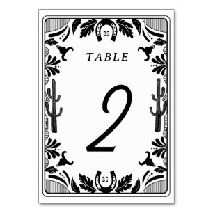 Numéro De Table Western Country Cowboy Rustique Mariage