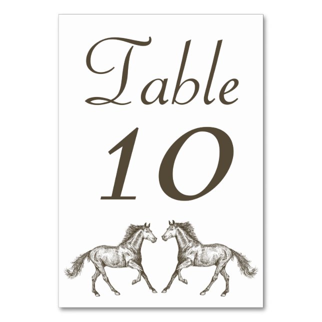 Numéro De Table Western Horse Mariage Brown Pays équestre (Par défaut)
