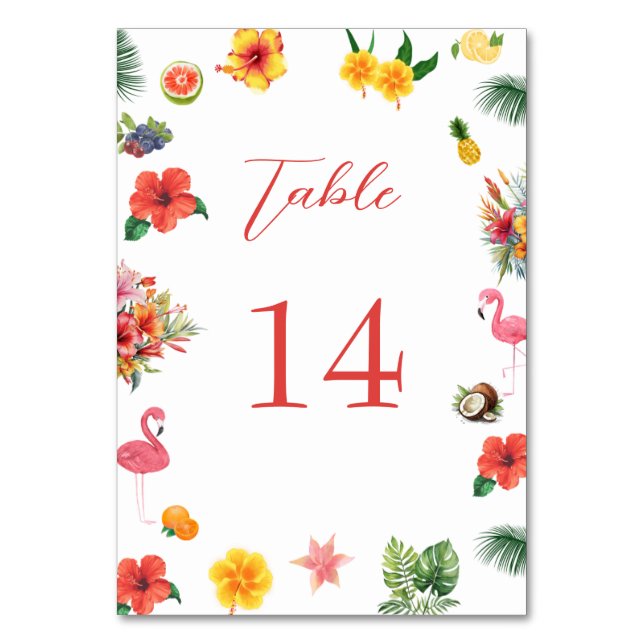 Numéro De Table Whimsical Colorful Fun Tropical Flamingle Mariage (Par défaut)