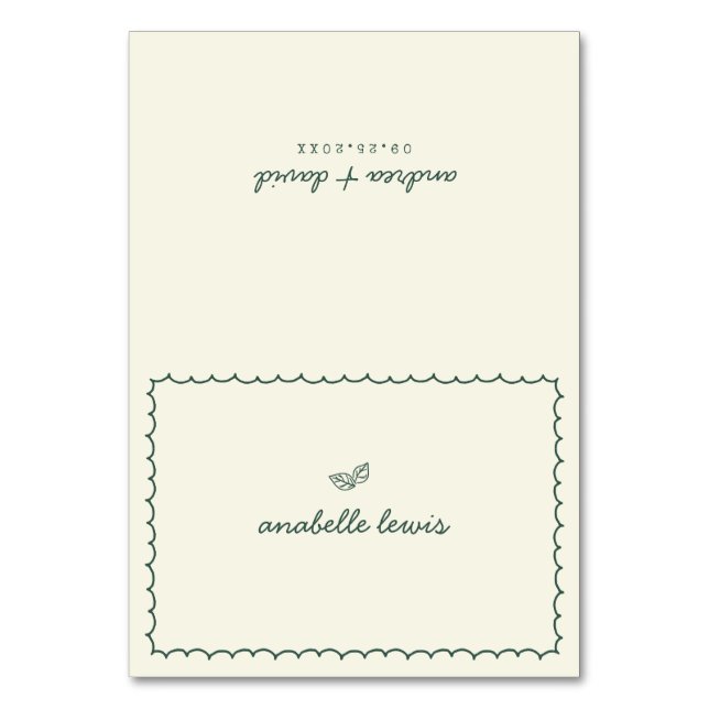 Numéro De Table Whimsical Editable Guest Name Wedding Place Card (Par défaut)
